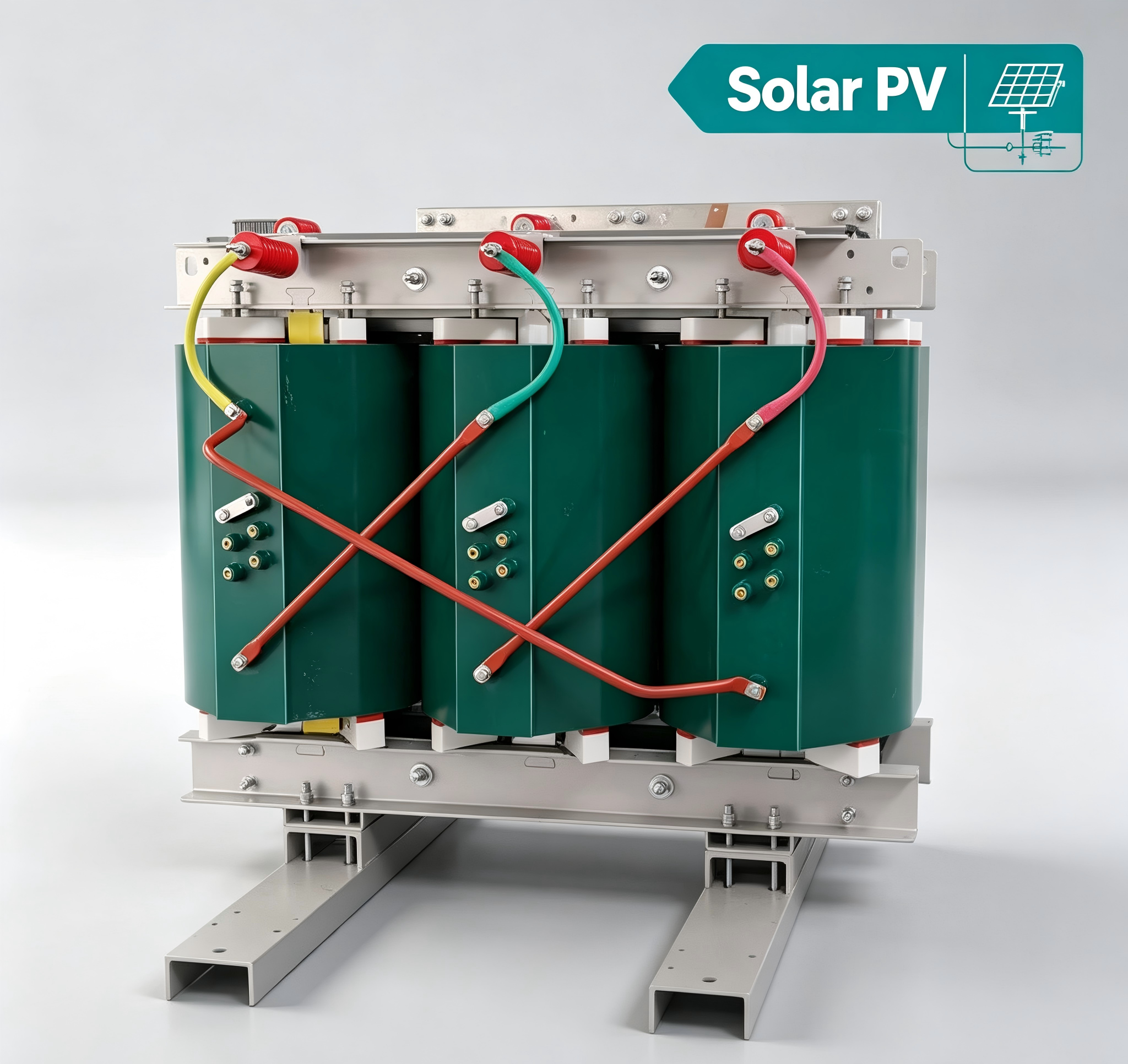 Solar and wind step-up transformer and storage box substation